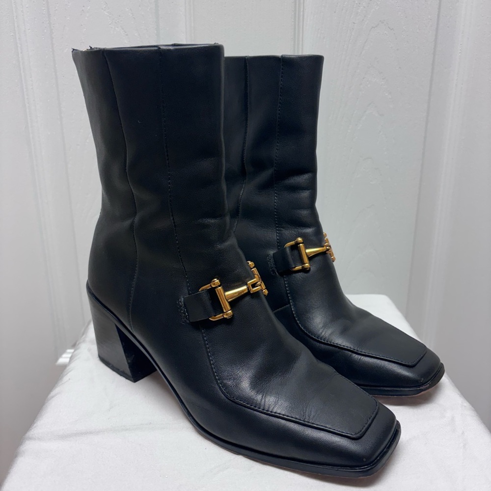 ZAC Zac Posen Black Leather Ankle Boots – Size 8